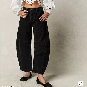 Free People We The Free Good Luck Mid-Rise Barrel Jeans